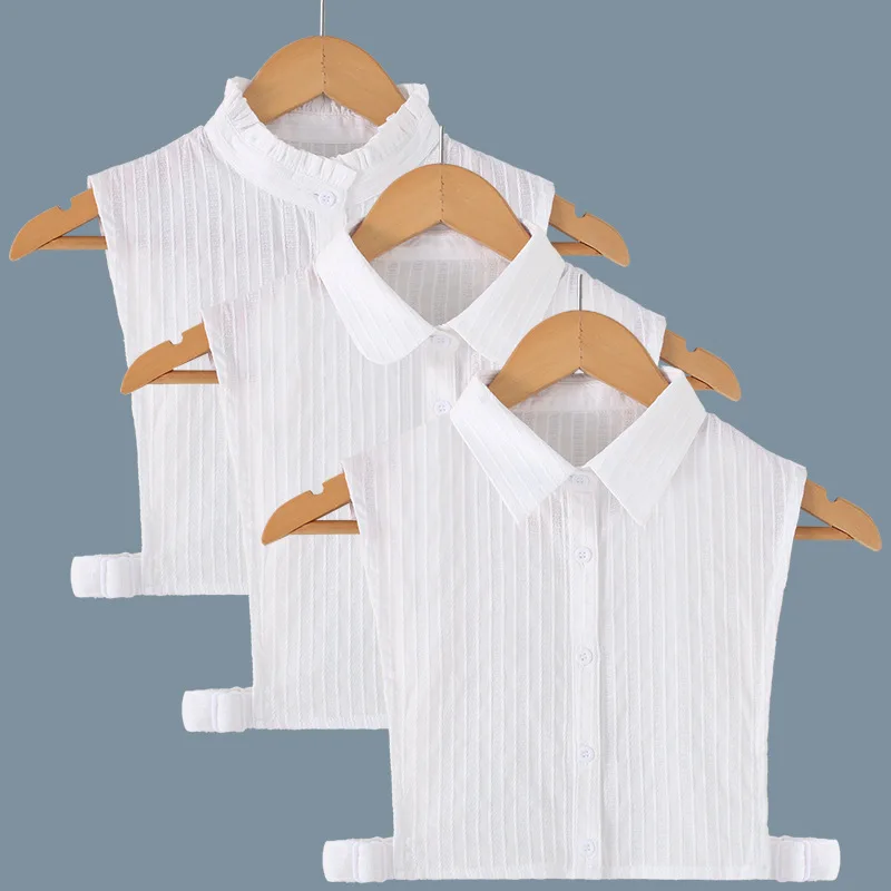 

Autumn Winter Cotton False Collar Children Shirt Versatile Decoration Wood Ear Edge White detachable formal dress