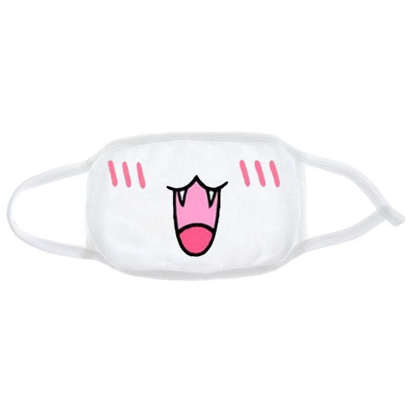 Peacock Blue Fashion Expression Mouth Mask Anime Cotton Mouth Mask Unisex Mask Mouth-muffle Dustproof Respirator Cute Anti-Dust Mouth Covers - Color: Peacock Blue