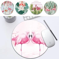waterproof mausepad soft leather gaming mouse pads office mouse pad flamingo series student mat computer round small mouse mat