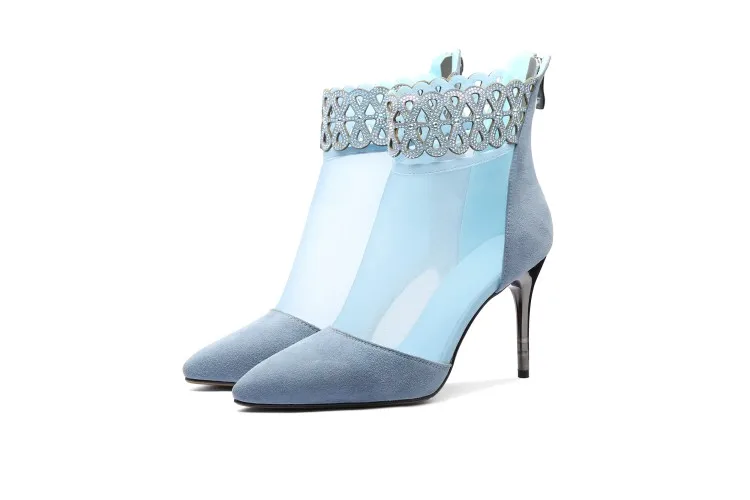 

Summer Women High Heel Shoes Mesh Breathable Pumps Zip Pointed Toe Heels Fashion Female Dress Shoes Elegant zapatos de mujer