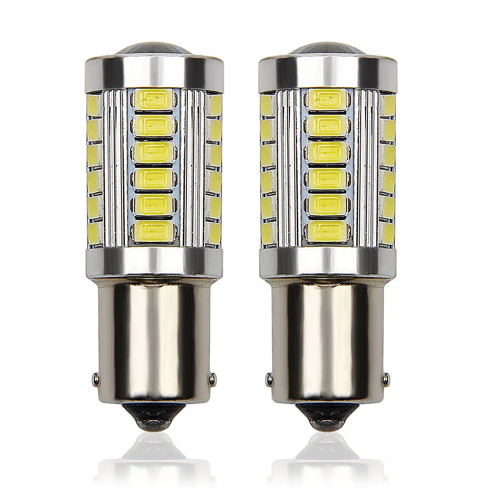 

2pcs 1156 1157 P21W BA15S Car Backup Bulb 33SMD 5730 LED Daytime RunningTurn signal reversing brake fog light 6000kWhite