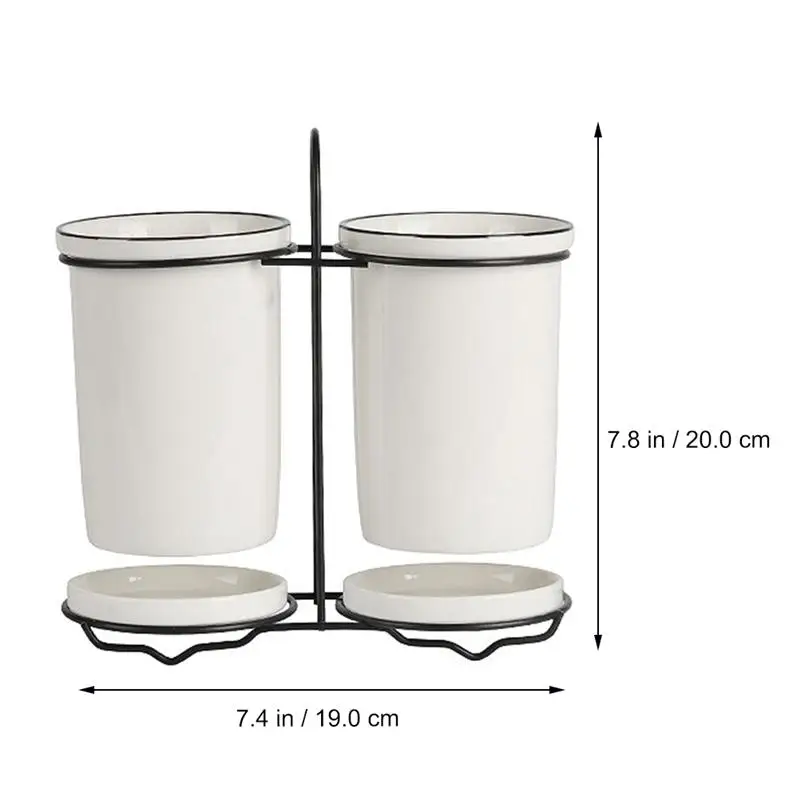 

1 Set Ceramic Cutlery Racks Chopsticks Holders Novel Drainage Racks Fork Racks