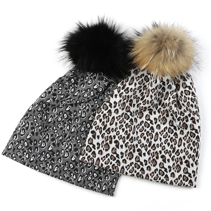 Geebro Новинка женские модные теплые шапки в стиле хип-хоп с леопардовым принтом и