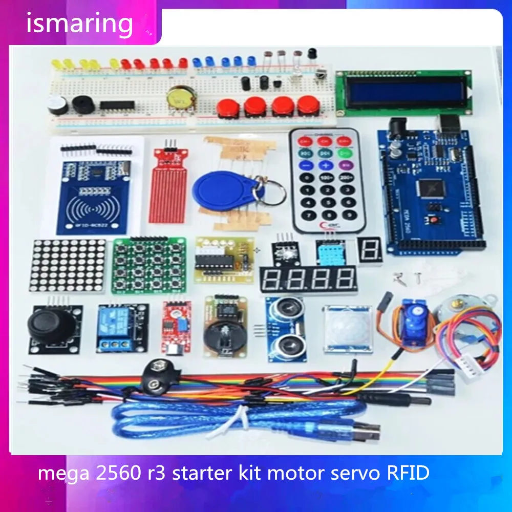 

Arduino Mega 2560 R3 Starter Kit Motor Servo Rfid Ultrasonic Ranging Relay Lcd Diy Kit