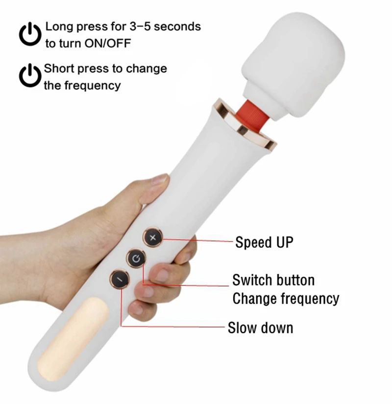 Мощный Волшебная палочка массажер 10 скоростей AV вибратор секс игрушки для женщин