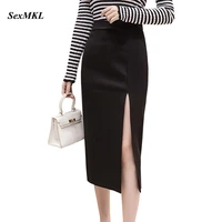 elegant long skirt plus size 2021 women high waist black skirts womens clothes sexy office korean summer skirt red jupe 4xl 5xl