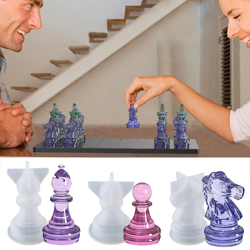 

Chess Silica Gel Mould DIY Crystal Glue Dropping Mould Natural Resin Mould Party Household Fashion Table ornament