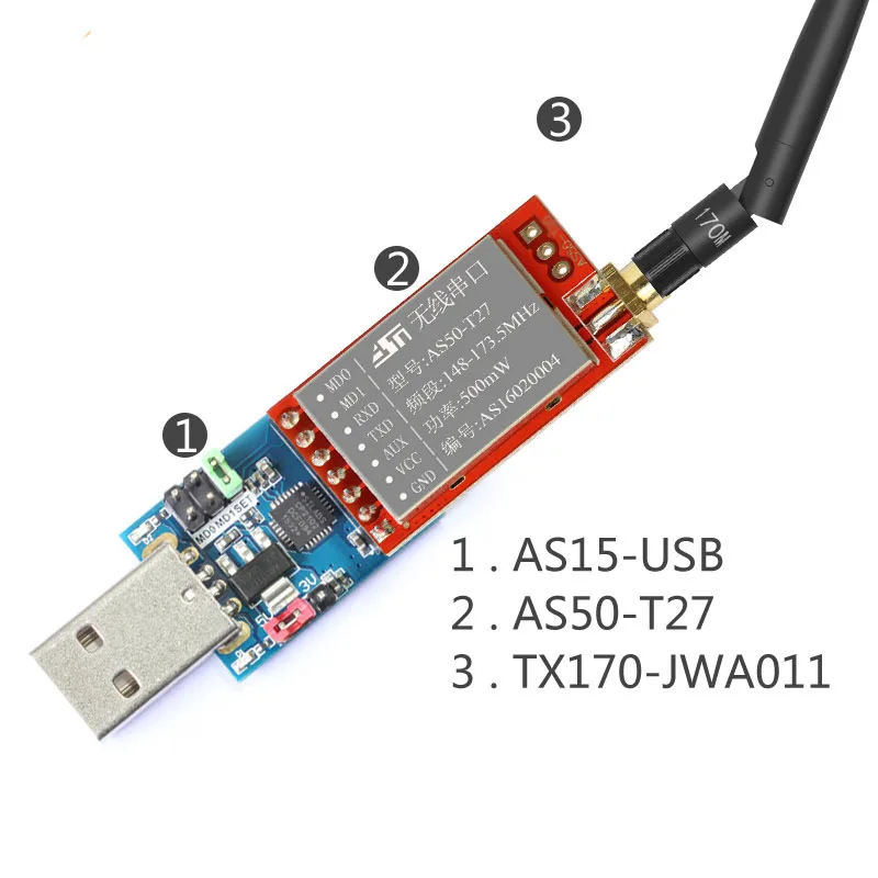 

2 pcs/lot 170Mhz SI4463 Wireless Modules 500mW Wireless Serial Communication UART Module, WOR, Ultra Low Power Consumption