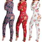 Модель 2022 года, женская пижама с ягодицами для взрослых, пикантная одежда для сна, комбинезон, пижама с открытыми ягодицами, Рождественская Пижама, длинная ночная рубашка