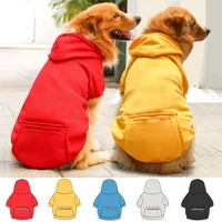 medium and large dogs autumn and winter pet dog hoodie clothes fleece warm pocket jacket sweatshirt teddy bull coat clothes