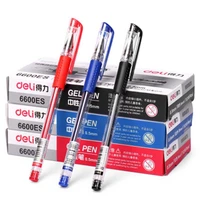 deli gel pen water pen 12 pcs per box signature student office stationery office black red blue pen school supplies stationery