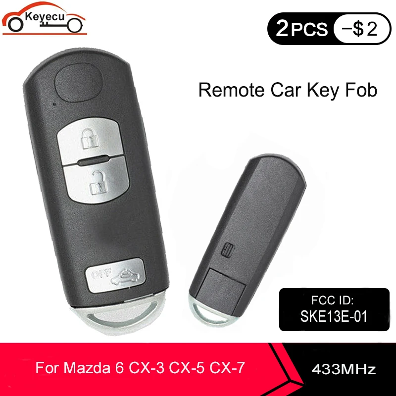 KEYECU дистанционный смарт ключ-брелок 433 МГц ID49 чип для Mazda 6 CX-3 CX-5 CX-7 2010 2011 2012 + модели