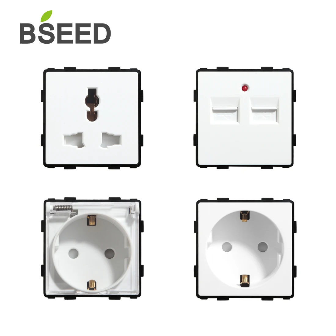 Настенная розетка BSEED электрическая с питанием от USB в европейском и британском