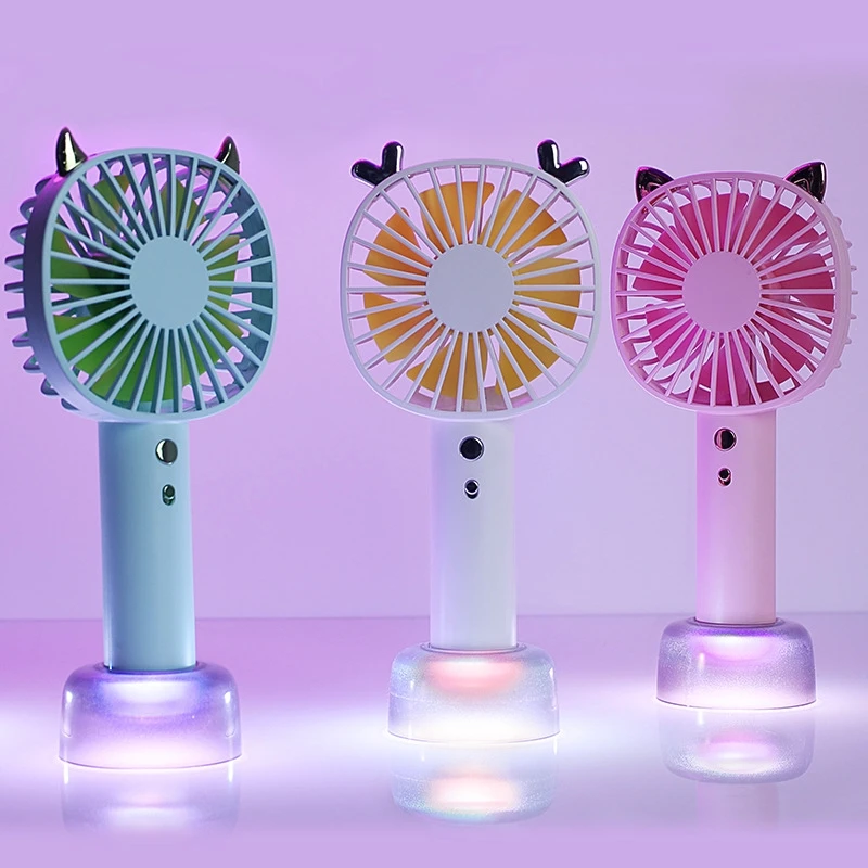 

New handheld small fan desktop silent fan small portable portable USB charging base small fan