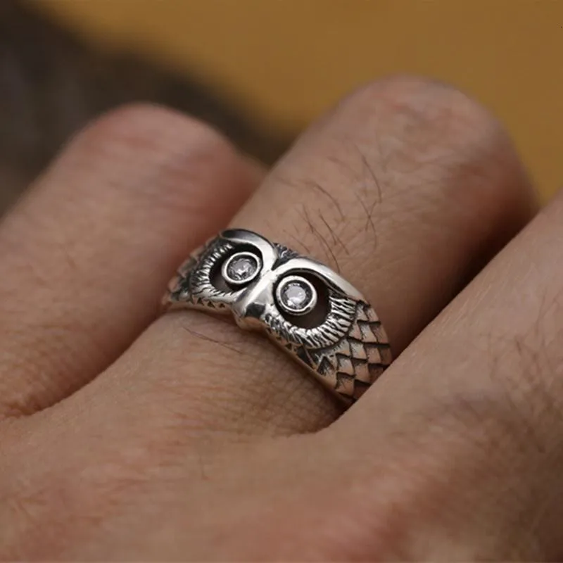 925 Steal Silver Rings For Women Charms Jewelry Boho Vintage Owl Ring Animal Totems Eagle Head |