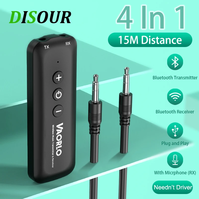 4 в 1 Bluetooth 5 0 аудио приемник передатчик AUX RCA 3 мм USB разъем стерео Беспроводные