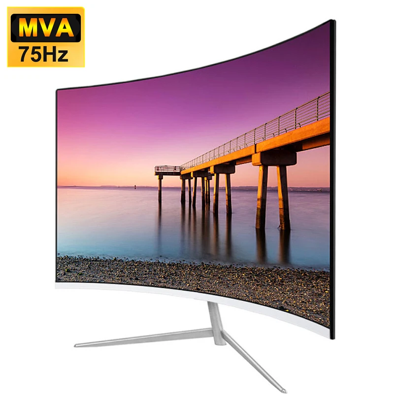 24-дюймовый изогнутый проектор для игр MVA FHD 1080P компьютер 2800R HDMI/VGA DCR защита глаз VESA