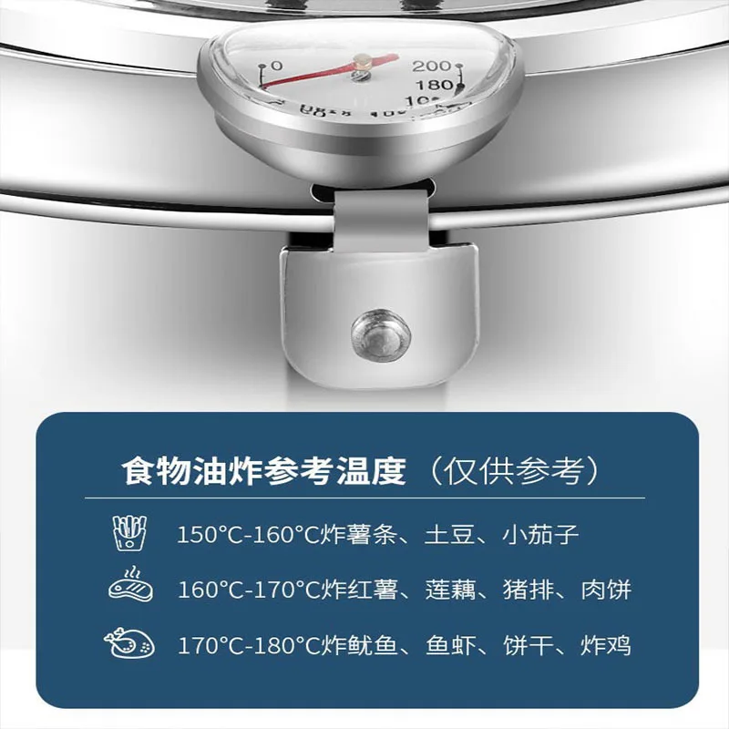 

Stainless Steel Frying Pot with a Thermometer and a Lid Japanese Deep Tempura Fryer Pan Convenient Skillet Safe Kitchen Tools