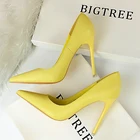 Туфли-лодочки BIGTREE женские, высокий каблук, заостренный носок, шпилька, пикантная обувь для вечеринки