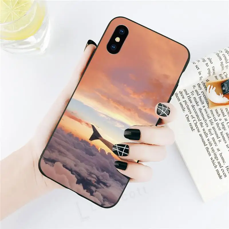 

Aircraft Airplane fly travel cloud coque funda cover Phone Case for iPhone 11 12 pro XS MAX 8 7 6 6S Plus X 5S SE 2020 XR