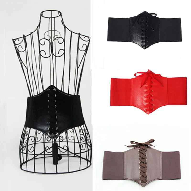 Популярный женский ультра широкий пояс из искусственной кожи эластичный корсет