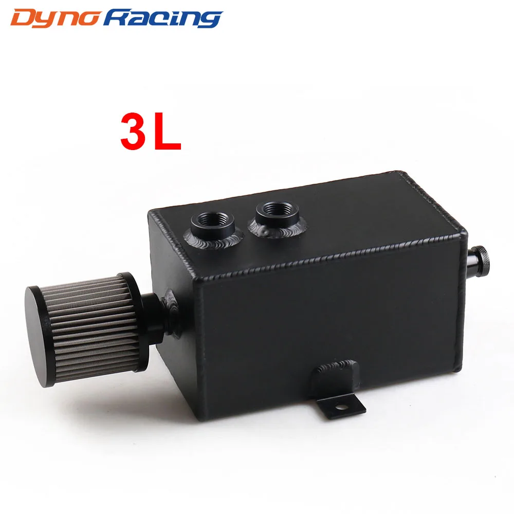 Гонки 3L алюминий УНИВЕРСАЛЬНЫЙ маслоуловитель БАК с Сапун и слив кран 3LT