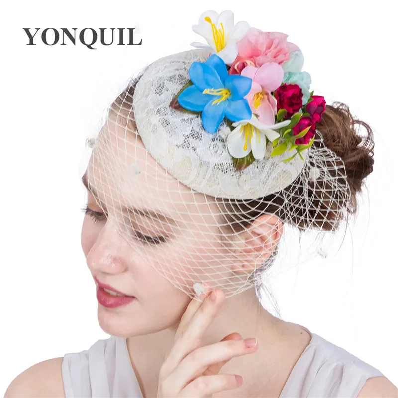 Модные свадебные шляпы и вуалетки цвета слоновой кости для невесты милый стиль