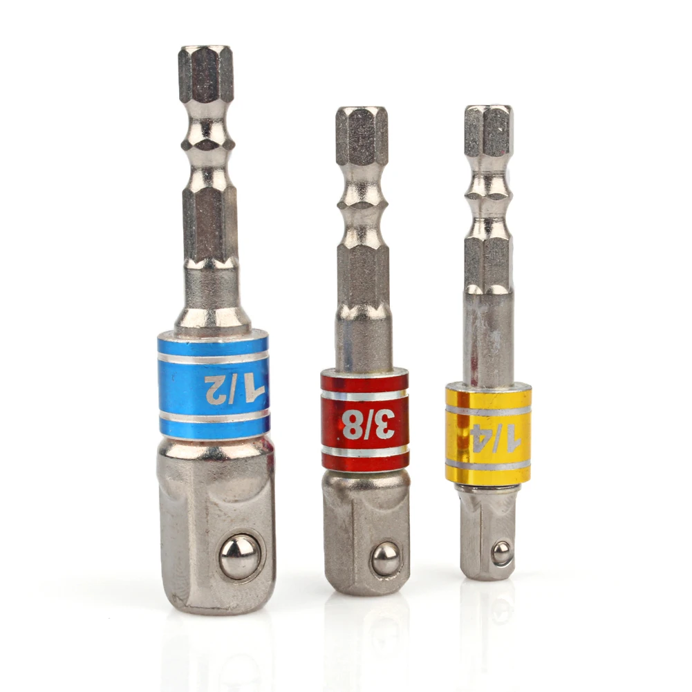 3 шт./компл. 1/4 &quot3/8&quot 1/2 &quotХромированная ванадиевая стальная розетка адаптер
