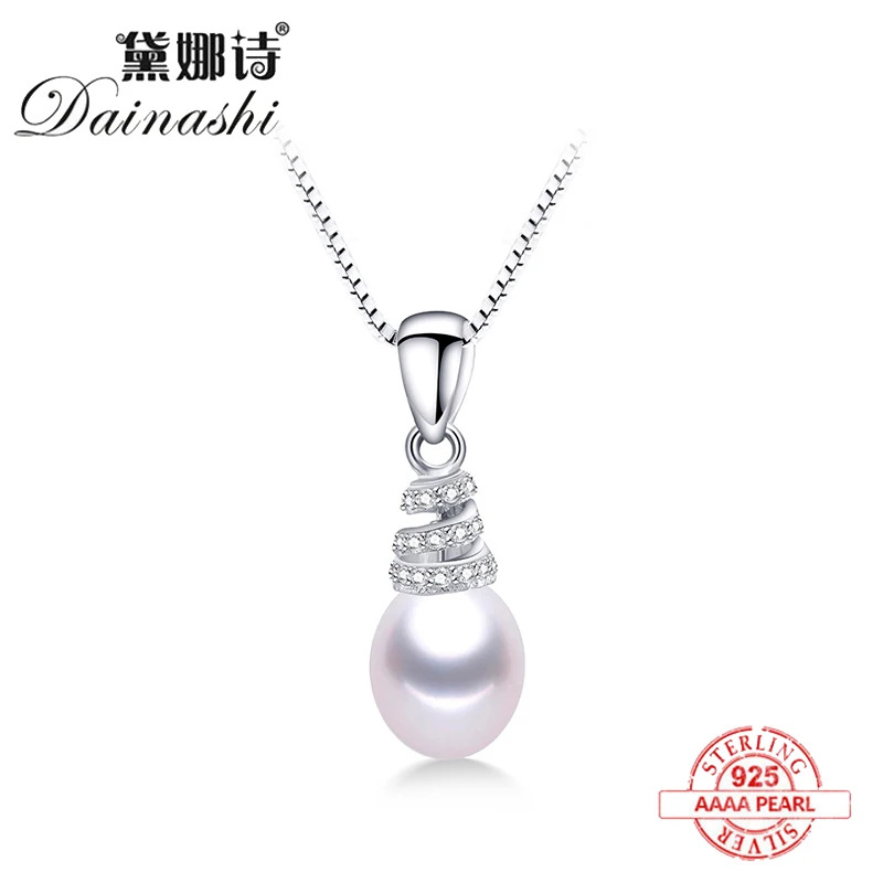 Женский кулон с натуральным пресноводным жемчугом ожерелье из серебра 2020 пробы