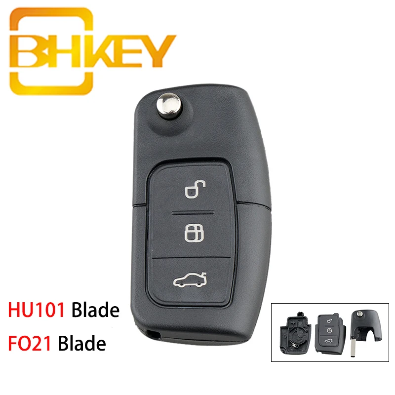 Умный чехол BHKEY для ключа Ford HU101/FO21 флип автомобильных ключей Focus Mondeo 2 3 Fiesta Max Ka