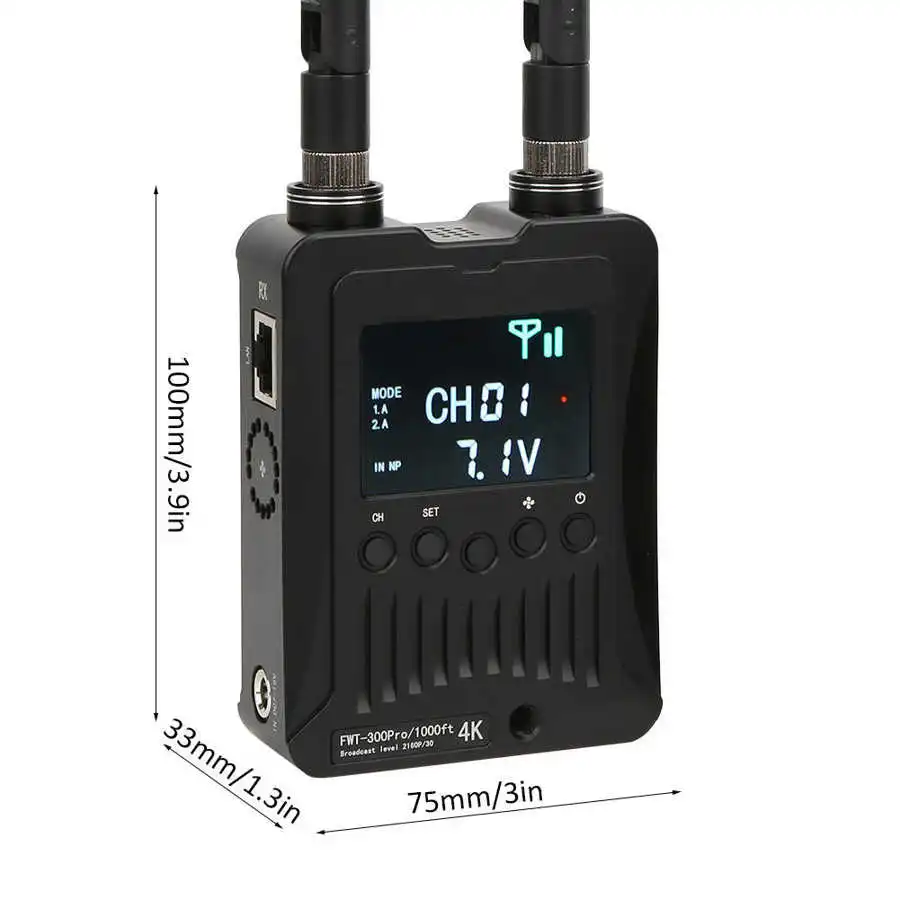 

FWT 300Pro 300m 1000ft LCD Wireless/Wired Video Image Transmission Device for SLR Camera Wireless Image Transmission