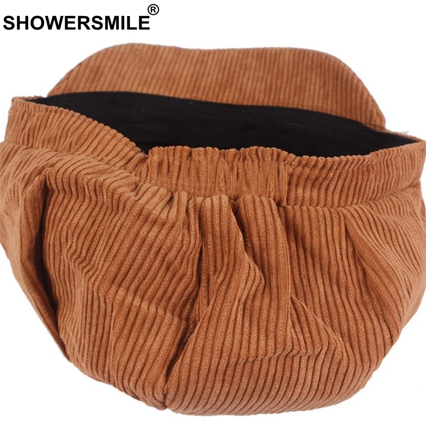Вельветовая Кепка газетчик SHOWERSMILE для женщин восьмиугольный берет Мужской