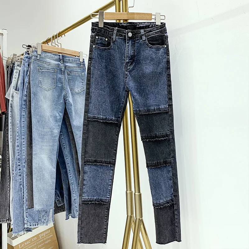 Женские джинсовые брюки-Карандаш [EWQ] длинные брюки-карандаш с высокой талией в