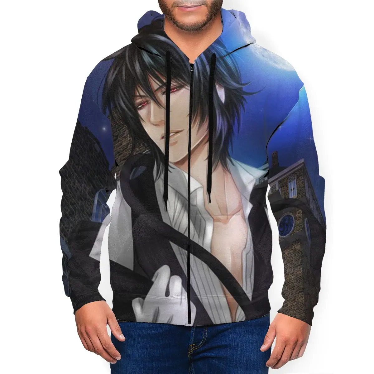 

Black Butler Anime 3D Printed Zipper Hat Hoodie for Men Women Fashion Winter Sweaters