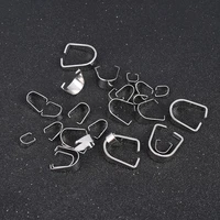 10 100pcs stainless steel pendant pinch bail clasps necklace hooks clips connector for jewelry making findings accessories diy