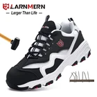 Защитная обувь LARNMERN для мужчин Рабочая обувь стальной носок удобная легкая дышащая Строительная защитная обувь для мужчин