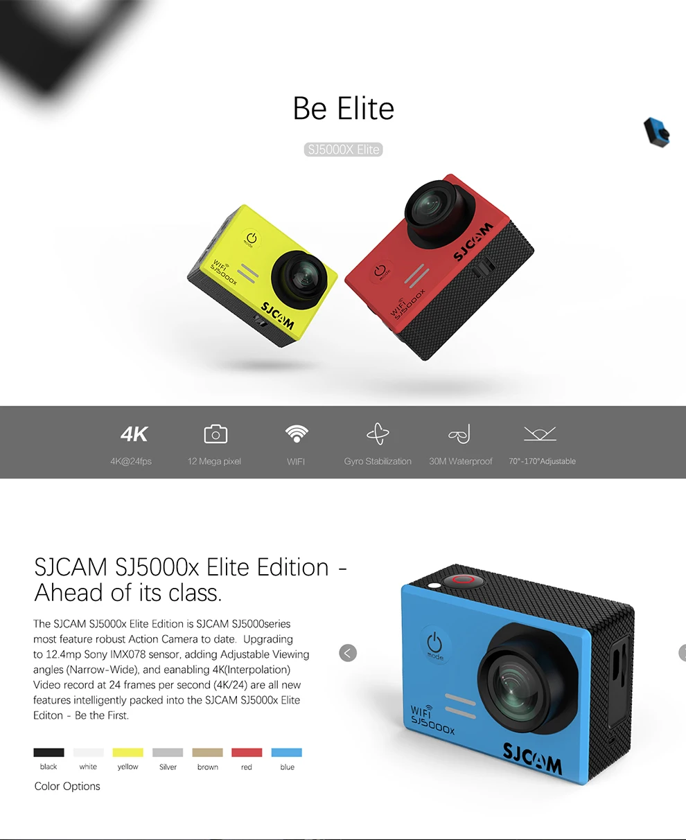 Дешево! Оригинальная Экшн-камера SJCAM SJ5000 Wifi 30fps Спортивная DV 2,0 lcd NTK96655 Водонепроницаемая видеокамера для дайвинга 30 м