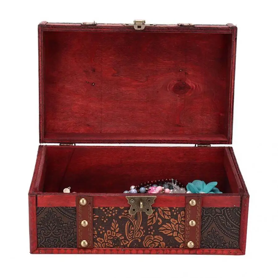 Портативный винтажный контейнер для ювелирных изделий деревянные кольца серьги