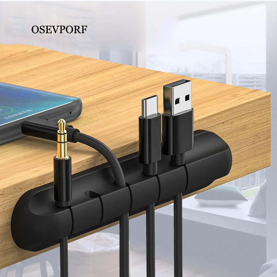 Кабельный органайзер силиконовый usb-кабель намотки гибкий кабель управления кабель с зажимами держатель для наушников наушники провод мыши шнуры