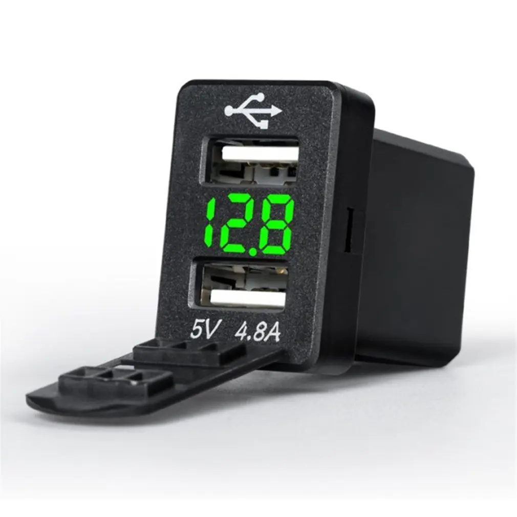 4.8A автомобильное зарядное устройство с двумя usb-портами светодиодный дисплей