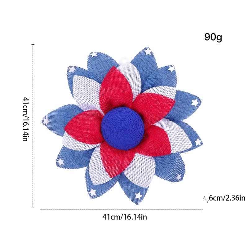 

Folding American Patriotic Wreaths 4th of July Independence Day Home Decor Scenery Props Door Hanging Decorations Party
