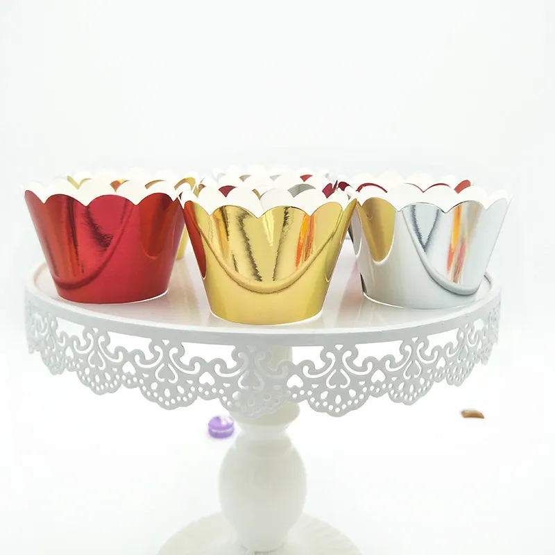 36 шт. блестящие обертки для кексов/Подставка торта золотые серебряные красные