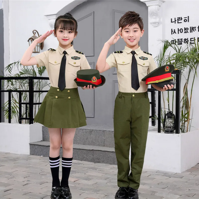 Карнавальный костюм моряка для мальчиков и девочек юбка + рубашка Детская