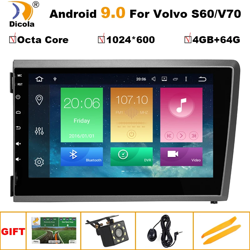 " ips 4G LTE Android 9 автомобильный DVD ПК Мультимедийный dvd-плеер gps Navi Стерео Радио Fit VOLVO S60 V70 XC70 2000 2001 2002 2003 2004