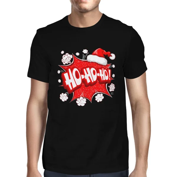 

1Tee Mens Ho,Ho,Ho Comic Burst Christmas T-Shirt T Shirt