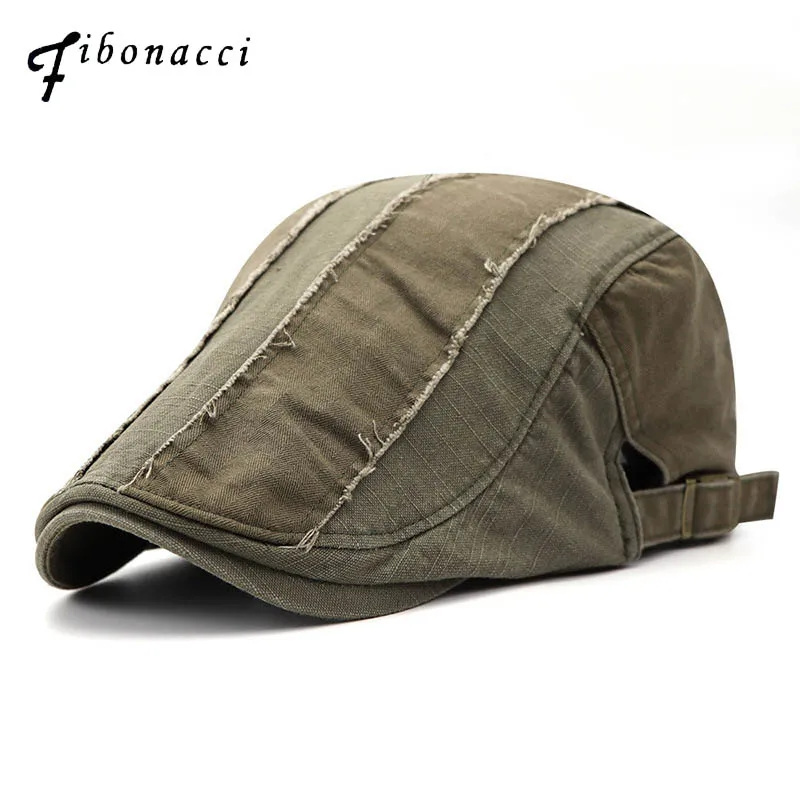 

Fibonacci Newsboy Cap For Men Spring Autumn Washed Cotton Hats Simple Retro Driver Hat Patchwork Ivy Flatcap Cabbie Beret