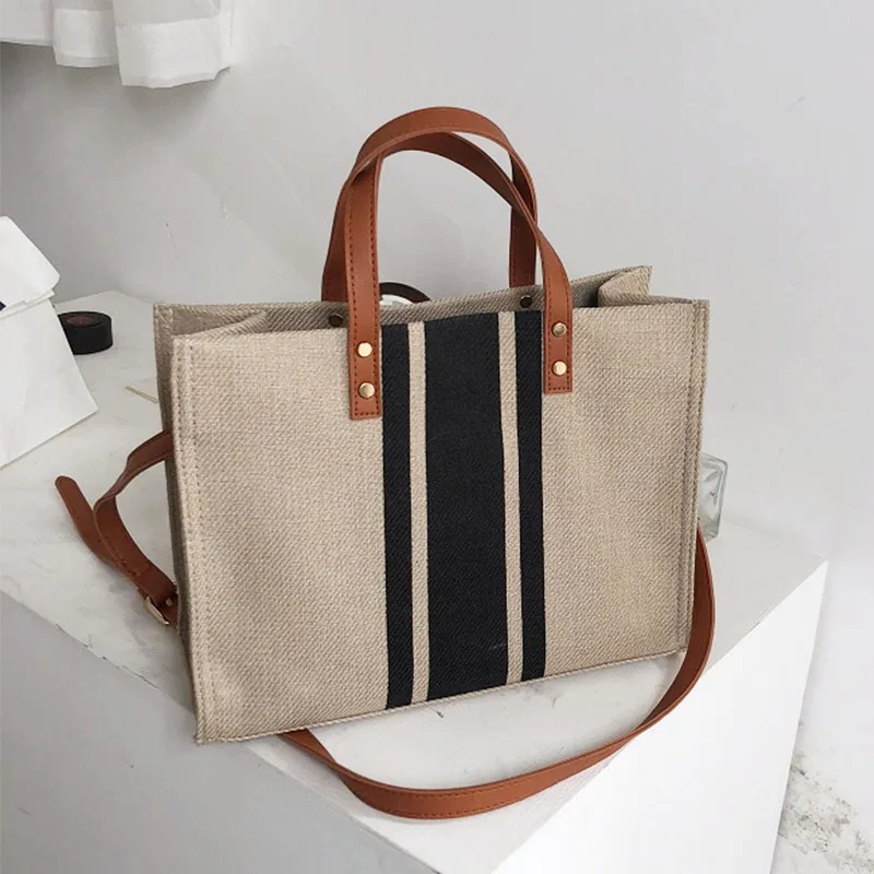 

New Handbag Fashion Women Bag Tote Ladies Straw Big Size Bags For Woman's Color Matching Weaving Sexy Casual Shoulder Bags