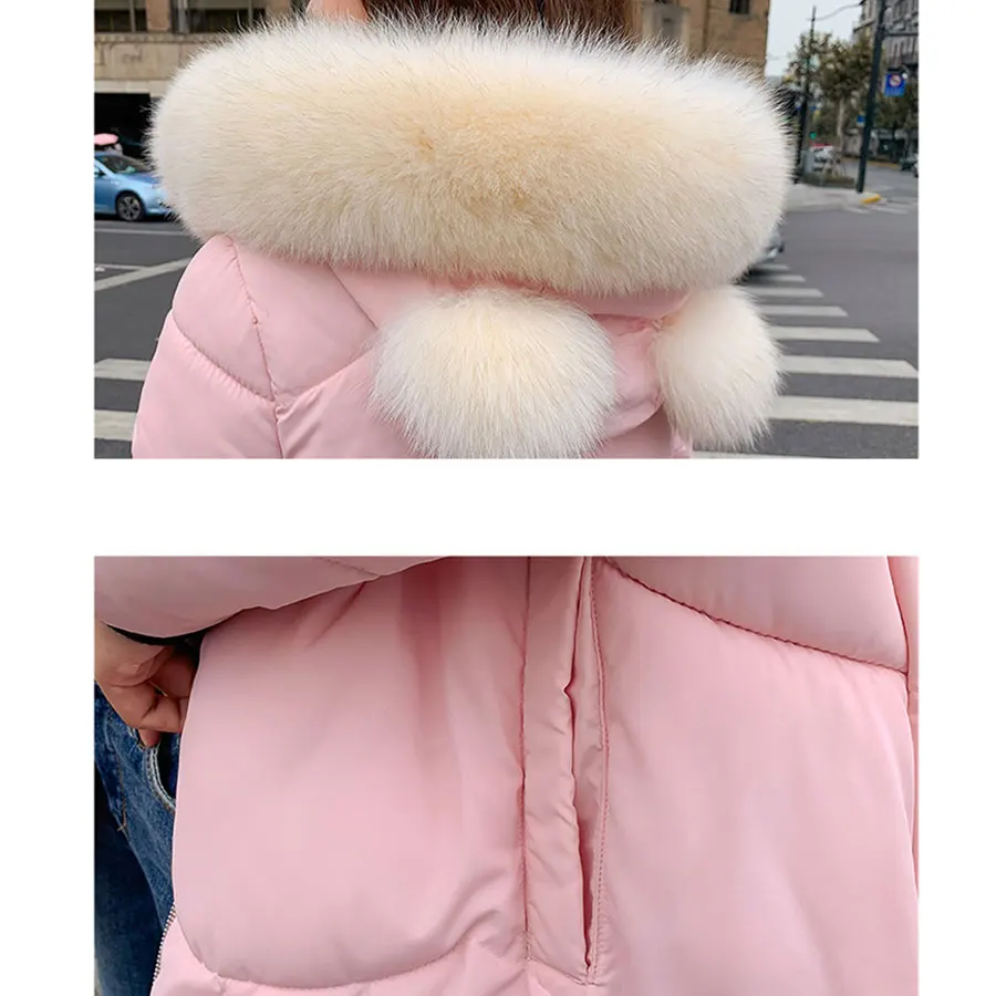 Однотонные меховые свободные хлопковые пальто с капюшоном для женщин, Harajuku, на молнии, с карманами, средней длины, Pakas Feminin, корейские женские милые теплые куртки
