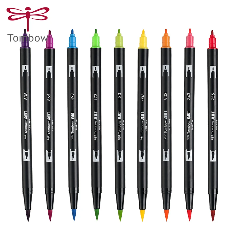 1 шт. Tombow Стрекоза ABT с двойной головкой кисть для акварели ручка начинающих