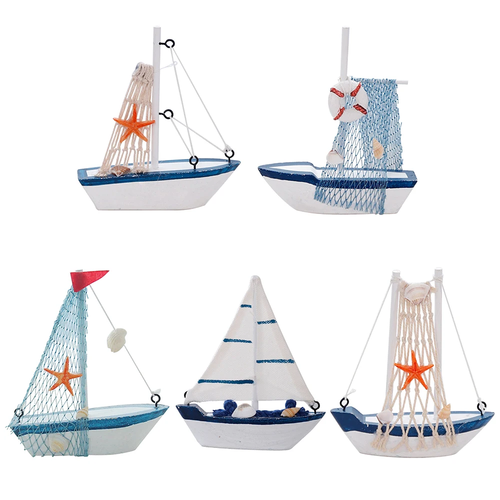 Детский Деревянный Парусный корабль игрушка в средиземноморском стиле